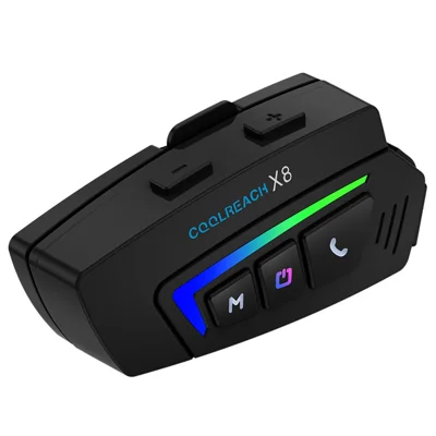 COOLREACH X8 Motorcycle Helmet Bluetooth-Compatible Headset Wireless Riding Earphones with 2 in 1 Soft and Hard Mic