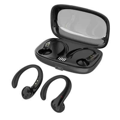 OWS-15 Bluetooth-Compatible Headset Noise Cancelling True Wireless Ear Clip Music Gaming Earphones - Black