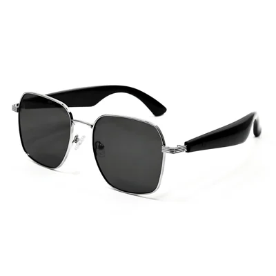 GY200 Bluetooth-muziekoproep AI-vertaling Smart Glasses Outdoor Anti UV Zonnebril - Zilveren Frame+Grijze Lens