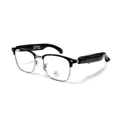 F20 AI-vertaalgewijs draadloze hoofdtelefoon Smart Eyewear Bluetooth-muziekoproepen Intelligente bril - Zilveren montuur / Anti-blauwlicht