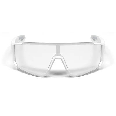 QY-Pro1 AI-vertaling Bluetooth-compatibele muziekbril voor buitensporten Anti-UV fietsbril Smart Eyewear - Wit frame / Fotocromatische grijze lens