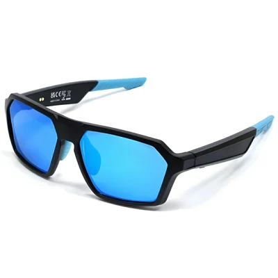 QY-Pro5 Outdoor Sports Cycling Bluetooth-Compatible Glasses AI Translation Music Calls Smart Eyewear - Blue