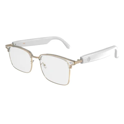GS13 Fotocromatische Lens Smart Eyewear AI-vertaling Draadloze Headset Bluetooth-compatibele Bril - Goud + Wit Kader