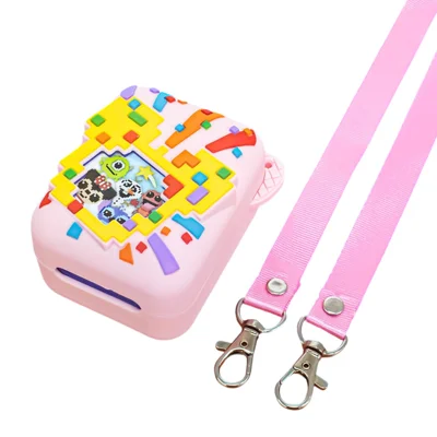 Silicone Cover Case for Bitzee Disney Interactive Toy Protective Skin Sleeve with Lanyard - Pink