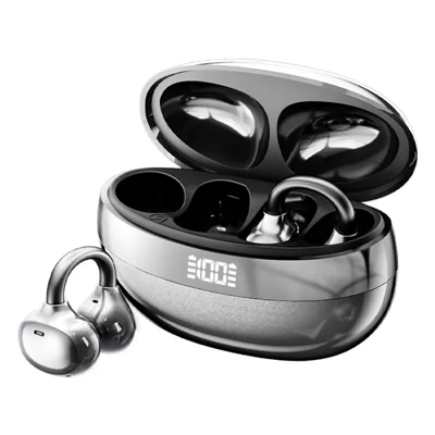 YU7 ENC Noise Reduction Wireless Headphones Clip On Sports Bluetooth-compatible Earphones - Black