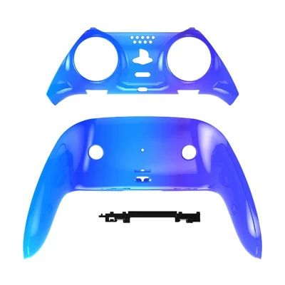 Gehäuse für Sony PlayStation 5 DualSense Edge Game Controller, Kohlefaser-Textur, PC-Vorder- und Rückseite, Gradient Blau