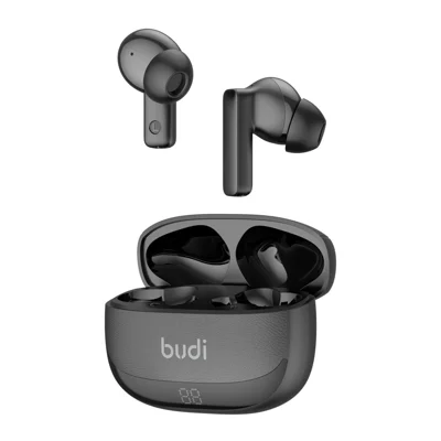 BUDI EP70B ANC + ENC støjreducerende trådløse ørepuder med kraftig bas og Bluetooth Tændingsøre