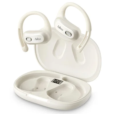HILEO HI93 OWS Open Ear Bluetooth-compatible 6.0 Headphones Noise Cancelling Wireless Earphones for Running Sports - White