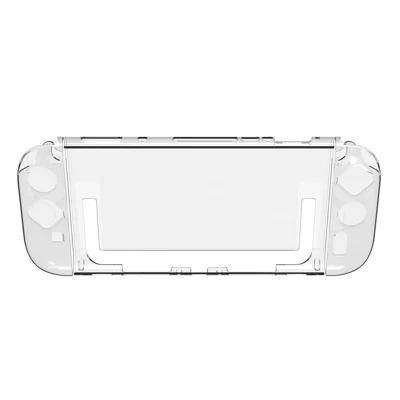 DOBE TNS-51111 For Nintendo Switch OLED Game Controller Crystal Clear Case TPU + PC Cover with Kickstand