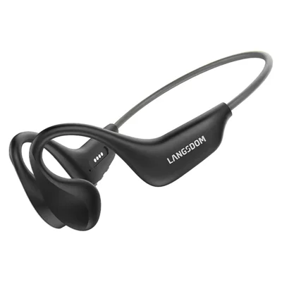 LANGSDOM BE20 Bone Conduction Open Ear Earphones IPX8 Waterproof ENC Noise Reduction Bluetooth-compatible Sports Earphones - Black Grey