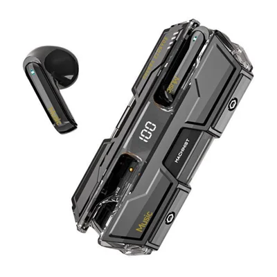 G20 Low Latency Gaming Bluetooth-compatible Earbuds TWS Wireless Earbuds with Battleship Design Charging Case  - Black