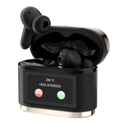 BD2 TWS Bluetooth-compatible Earbuds ANC Noise Cancelling In Ear Wireless Earbuds with LED Touch Display Charging Case - Rose Gold