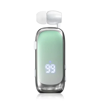 K88Pro Écouteur sans fil à pince avec affichage numérique Bluetooth 6.0, écouteur-cravate professionnel - Vert dégradé