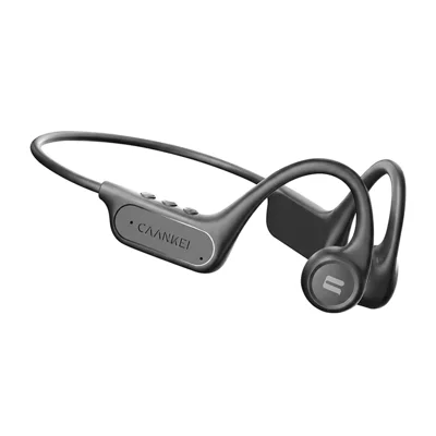 CAANKEI CBC15 Auscultadores de Condução Óssea OWS, Auscultadores Bluetooth sem Fios com Abertura para os Ouvidos, à Prova de Água IP56, para Desporto (sem Memória) - Preto