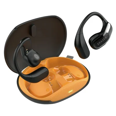 ERAZER ER53 Kabellose On-Ear-Sport-Ohrhörer 7,5 Stunden Wiedergabezeit Bluetooth-kompatible Ohrhörer mit Ohrbügel fürs Laufen (Investiert von Lenovo) – Schwarz / Orange