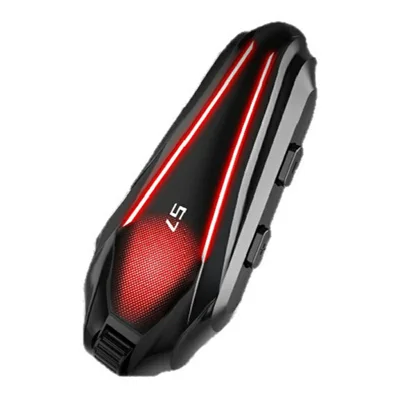 S7 Helmet Bluetooth-compatible Headset Hard Microphone IP67 Waterproof Noise Cancelling Motorcycle Intercom Earphone for Riding (No Memory Card)- Black
