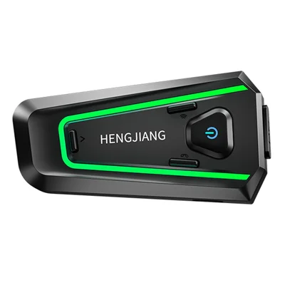 HENGJIANG A1 Motorcycle Helmet Earbuds with Soft / Hard Mic Bluetooth-compatible IPX7 Waterproof Headset (No Memory Card) - Black