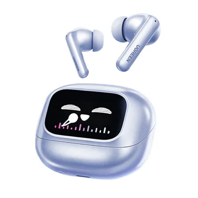 UGREEN WS211 HiTune T6 Magic Écouteurs Intra-Auriculaires Bluetooth 5.4 Casque Intelligent avec Écran Tactile, Réduction Active du Bruit ANC ENC, Idéal pour le Jeu et le Sport - Bleu / Violet