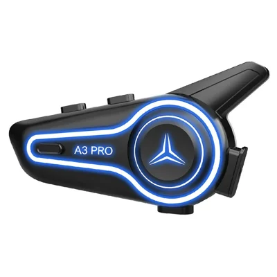 A3 PRO Helmet Bluetooth-compatible Earphones with Soft Mic Motorcycle Waterproof Wireless Headset for Delivery Riders (No Memory Card) - Black