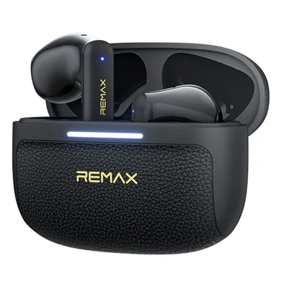 REMAX TWS-35 Bluetooth-compatible Semi-In-Ear Earbuds ANC ENC 6-Mic Hybrid Noise Cancelling Wireless Earphones for Call Music - Black