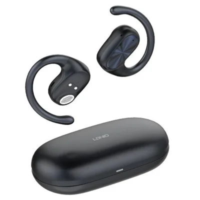 LDNIO T07 Open Ear Hook Bluetooth-compatible Earphones 15mm Driver 30-Hour Playtime HD Voice Calls Headset for Sports Running - Black