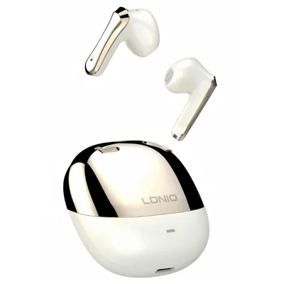 LDNIO T15 TWS Bluetooth-kompatibel V6.0 Ørepropper IPX5 Vandtæt HiFi Lyd Halv-indre Trådløse Ørepropper - Hvid