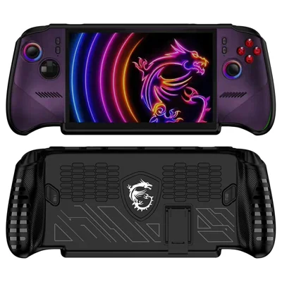 For MSI Claw 8 EX AI+ Protective Case TPU Shockproof Kickstand Cover - Black