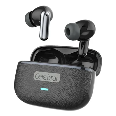 CELEBRAT W82 Écouteurs Bluetooth sans fil True Wireless avec pilote de 13 mm et microphone pour appels HD - Noir