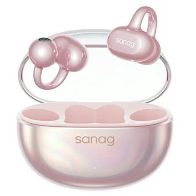 SANAG S6S Nova Clip-On Wireless Bluetooth-compatible Earbuds Noise Reduction Open AI Translation Sports Earbuds - Pink