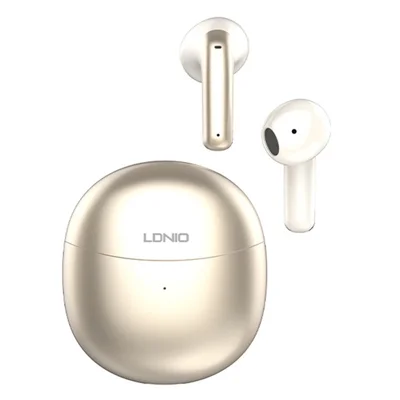 LDNIO T10 Полувкладыши Bluetooth 5.3, наушники HiFi, беспроводные наушники TWS с без потерь, золотистого цвета шампанского