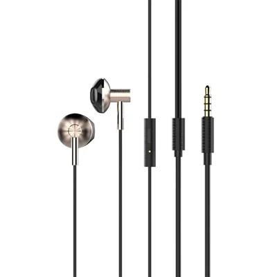 LDNIO HP09 Wired Half-In-Ear Earphones 3.5mm Jack HiFi Lossless Sound TPE 1.2m Cable with Mic for Remote Work  /  Commuting - Rose Gold