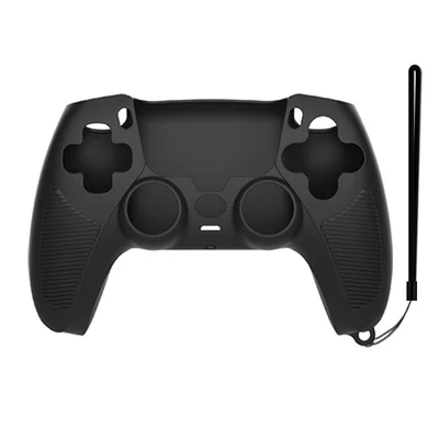V1 Shockproof Silicone Protective Case Anti-dust Cover for Sony PS5 Controller - Black