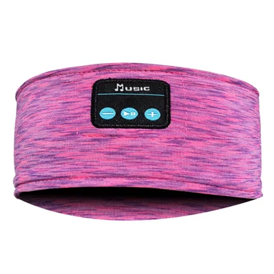Bluetooth-compatible Headband Wireless Music Call Headset Hair Band for Sleeping Fitness Jogging Yoga - Rose