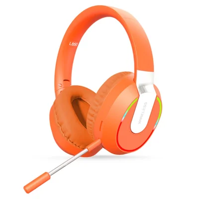 L850 Over-ear Wireless Bluetooth-compatible 5.1 Headset RGB Light E-sports Gaming Headphone Support TF Card - Orange