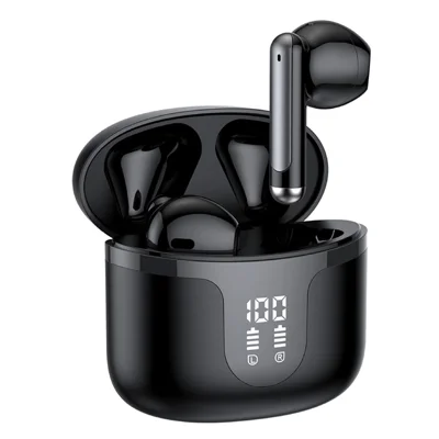 S47 TWS-Kopfhörer Bluetooth 5.3 Kabellose Ohrhörer mit digitalem Display-Ladeetui – Schwarz