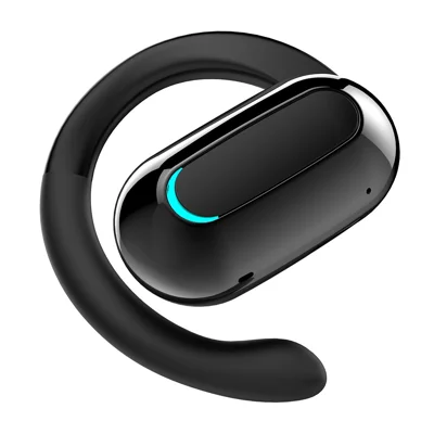 M-F9 Auricular Inalámbrico Mono Bluetooth 5.3, Auriculares Deportivos para Correr con Gancho para la Oreja, Auriculares para Música - Negro