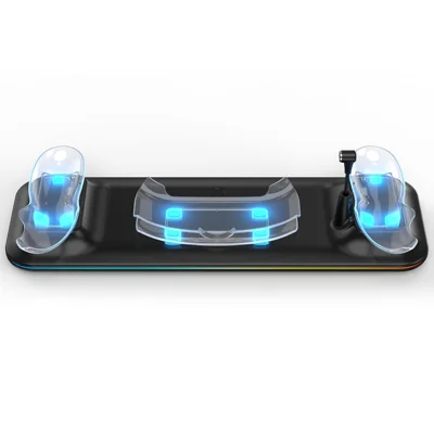 Charger Station for Meta Quest 3 VR Headset and Double Controller Charging Dock - Black