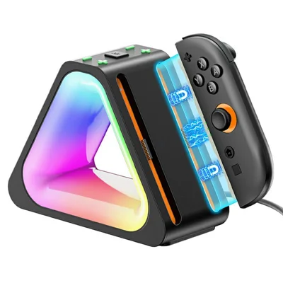 OIVO IV-SW221 For Nintendo Switch 2 Joy-Con Charging Dock 4 in 1 Controller Charger with RGB Ambient Light