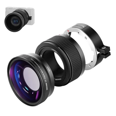NEEWER NW-457 til Sony ZV1-kamera 24 mm-objektiv til 18 mm 0,75X wejdvinkel + 10X makro konverteringsobjektiv