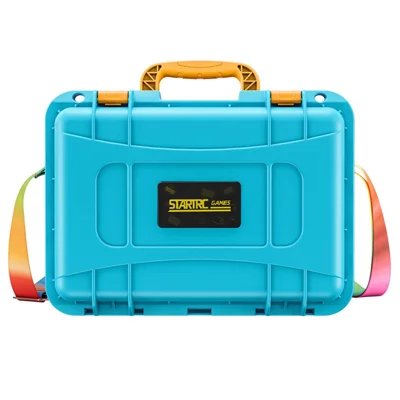 STARTRC GAMES For Nintendo Switch 2 Storage Case ABS Waterproof Portable Carrying Box with Shoulder Strap - Orange / Blue