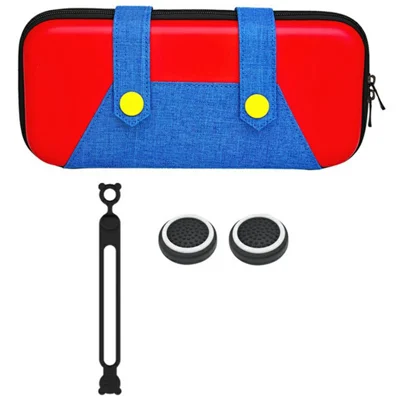 Voor Nintendo Switch 2 Draagtas met Kabelbeheer Silicone Kabelbinder en Joystickdopjes - Rood