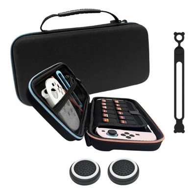 For Nintendo Switch 2 Portable Storage Bag with Cable Ties Joystick Caps Accessory Kit
