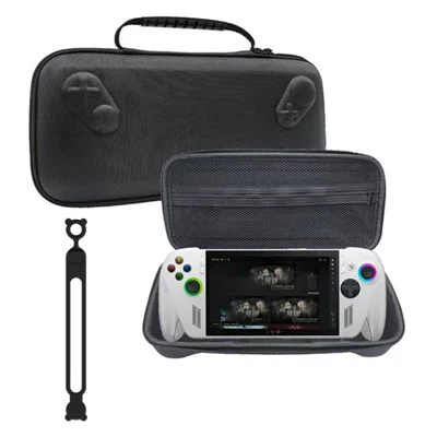 For Asus ROG Xbox Ally X (2025) Portable Game Console Carrying Case Storage Bag with Silicone Cable Tie