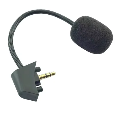 Microfono Boom di Ricambio Antirumore per Cuffie da Gioco Siberia T20, Accessorio Microfono Staccabile - Nero
