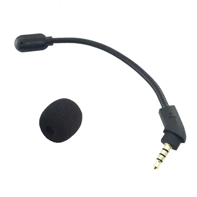 Microfono di Ricambio per HyperX Cloud Revolver S Cuffie da Gioco con Cancellazione del Rumore 3,5 mm Boom Microfono Flessibile - Nero