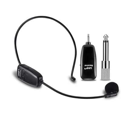 Microphone sans fil UHF monté sur casque U12A Amplificateur vocal Haut-parleur pour enseignant, guide, conférence, réunion