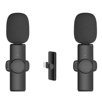 K2 Type-C 2,4GHz kabellose Ansteckmikrofon Mini kabelloses Aufnahmemikrofon (2 Mikrofone + 1 Empfänger)