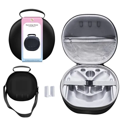 JYS JYS-MQ007 Per Meta Quest 3 Hard EVA Borsa da Trasporto Portatile Borsa Protettiva per Maniglia Casco VR - Nero