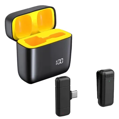 K6 Clip-On Cordless Microphone (1 Microphone + 1 Receiver) - Type-C / Black+Yellow