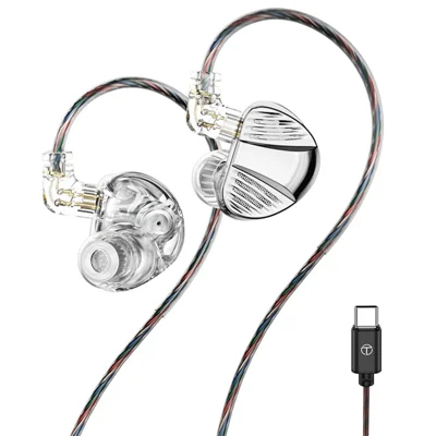 TRN V10 Pro Type-C Detachable Wired In-Ear Earphone HiFi Music Gaming Headset with Mic - Silver